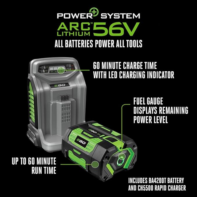 EGO POWER+ Electric Lawn Mower, Self-Propelled Cordless with Select Cut and Touch Drive, Includes 56V 7.5Ah Battery and Rapid Charger – LM2135SP