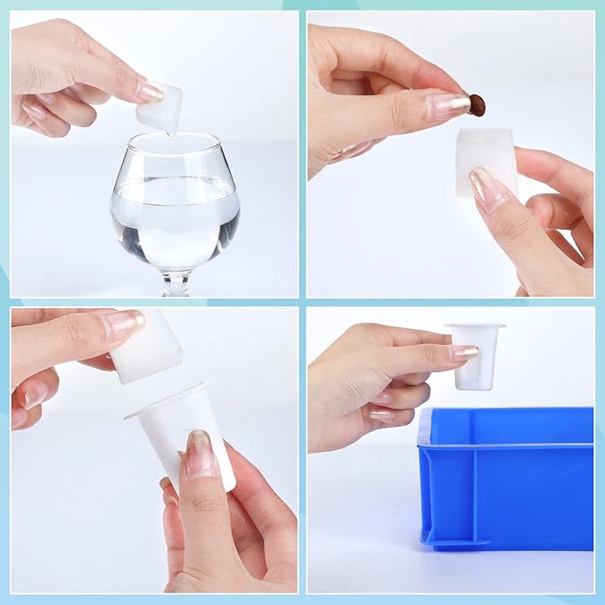 Hoolerry 100 Pcs Hydroponics Growing System Kit Include 50 Hydroponic Grow Baskets Pods and 50 Square Sponges, Indoor Seed Starter for Garden Supplies