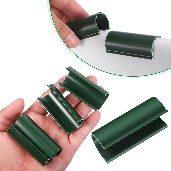 Jetec 32 Pcs PVC Pipe Clips Pool Cover Clamps for Above Ground Pool Greenhouses, Row Covers, Garden, Shelters, Bird Protection, 2.4 Inch Long(for 3/4 Inch PVC Pipe,Green)