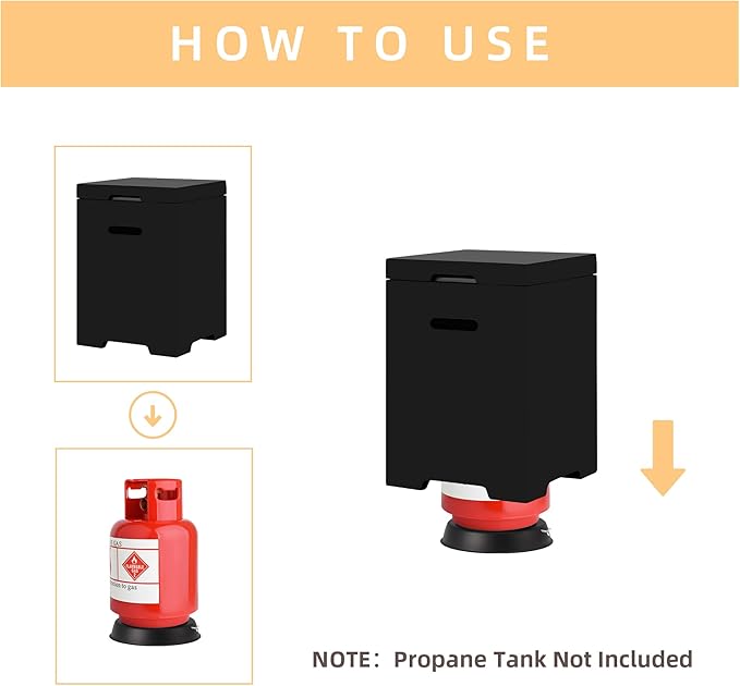 ECOTOUGE Propane Tank Cover Table, 15.5inch for Fire Table,Outdoor Cylinder Hideaway Table for Gas Fire Pit and Gas Griddle,Outdoor Side Table for Fire Pit, Black