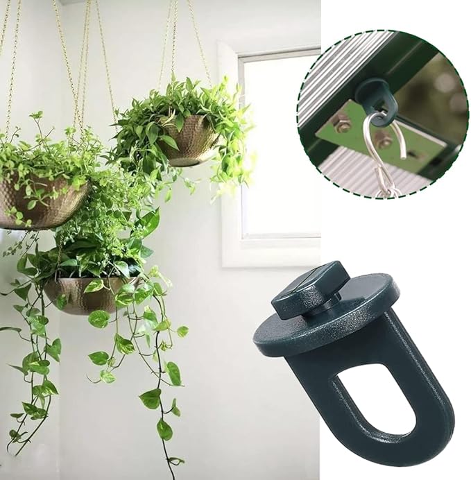 ELANE 30 Pcs Greenhouse Hooks and Twist Clips, Plastic Fixing Clips for Outdoor Garden Hanging Plants. (Green)