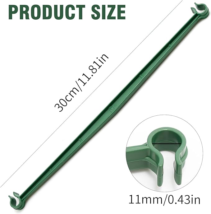 100PCS Stake Arms for Tomato Cage,11.8 Inches Expandable Trellis Connectors for Climbing Plants, Tomatoes Stakes, Vegetables(No Stake, Bayonet Diameter: 11 mm)