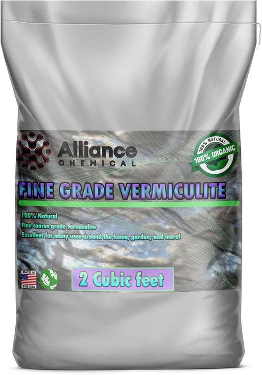 Premium Organic Fine Vermiculite - 2 Cubic Feet (51 Quarts) - Soil Amendment for Indoor and Outdoor Gardens, Potting Orchids, Succulents, Fungi, and Hydroponics