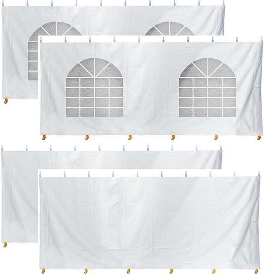 TentandTable 20 Foot x 20 Foot Party Tent Sidewall Kit, Complete 4 PVC Vinyl Wall Set - 2 Solid & 2 Window 7' Side Walls, Fits Commercial Standard Event Outdoor Canopy Tents, Tent Not Included