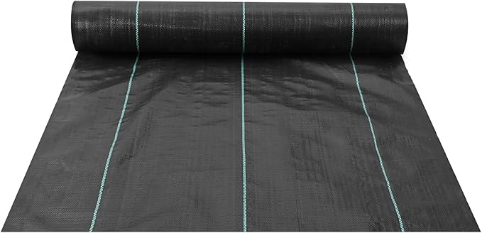VEVOR Weed Barrier Landscape Fabric, 3x300 FT Heavy Duty Garden Weed Fabric, 3.2Oz Woven Weed Control Fabric, Weed Blocker Mat, Easy Setup, Durable PP Gardening Fabric for Driveway Ground Cover, Black