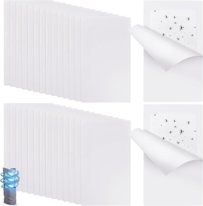 Qualirey 30 Pack Replacement Fly Glue Boards, Compatible with Gardner FlyWeb Fly Classic and Plus Light Trap, Sticky Cards Fly Traps for Indoors, Trap Fruit Flies, Mosquitoes, Gnats