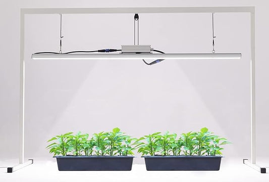LED Grow Light Lamp Stand for Plant Seedling Germination Vege Flower Growth,Full Spectrum CRI 90+ White Light CCT 6500K,Isolated Dimming Power with On/Off Switch,Height Adjustable,100W,4FT