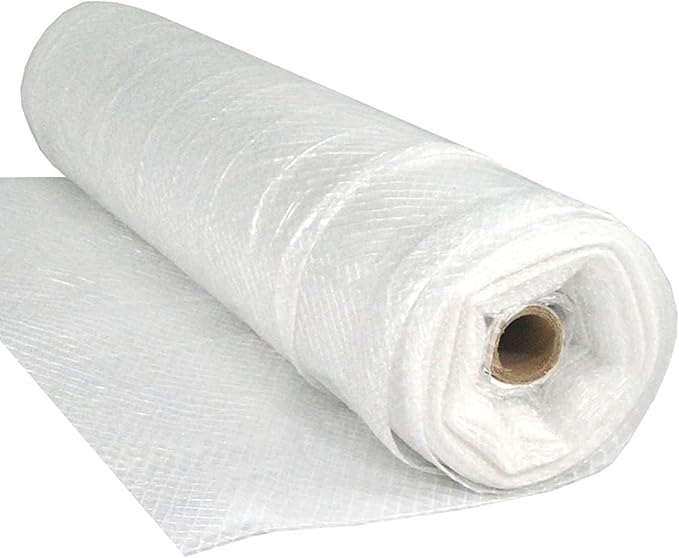 Farm Plastic Supply - Dura Skrim String Reinforced Clear Plastic Sheeting - 6 Mil - (40' x 100') - Reinforced Poly Film Tear Resistant, Weatherproof, Vapor Barrier Polyethylene Roll for Construction
