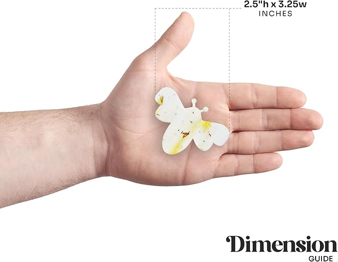 Set of 24 – Plantable Seed Paper Embedded with Wildflower Seeds for Bridal Shower, Wedding Gift, Birthday, & Other Milestone Celebrations (Yellow - Bee Set)