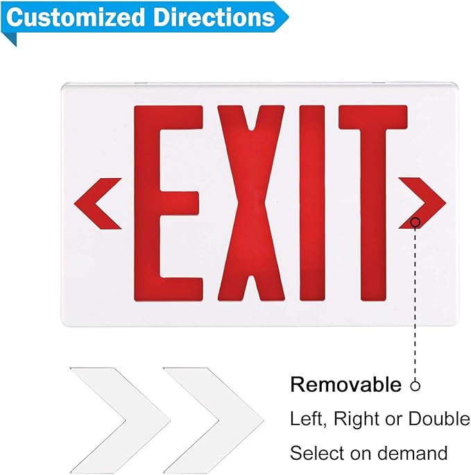 SPECTSUN White Exit Light, LED Exit Lamp, Red Letter (2 PACK-2)