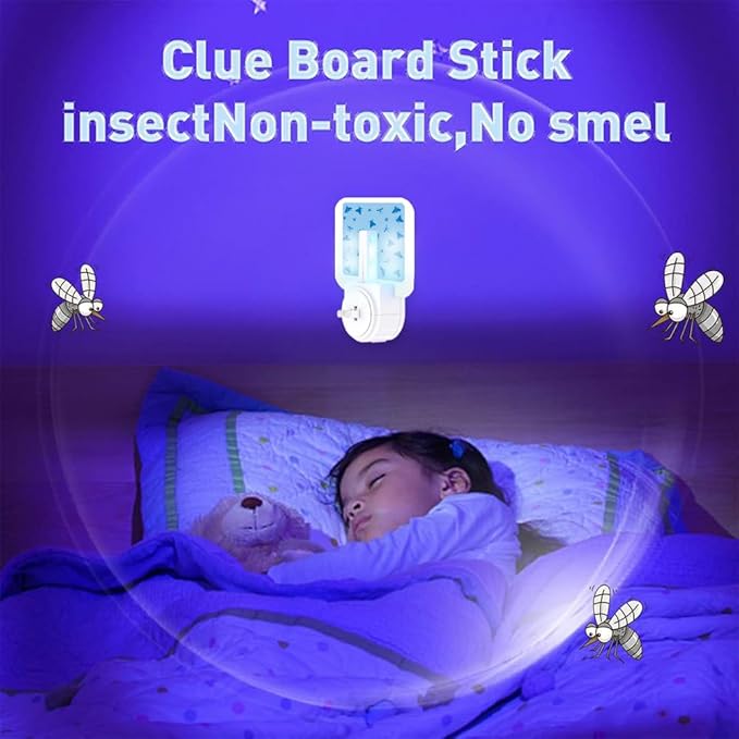 24-Pack Replacement Glue Cards for Models SH502 SH503, DT3005W DT3005W-DS3 DT23005-06, Indoor Plug-in Flying Insect, Mosquito, Moth and Fly Trap Refill Pack, Extremely Sticky, Economic Pack