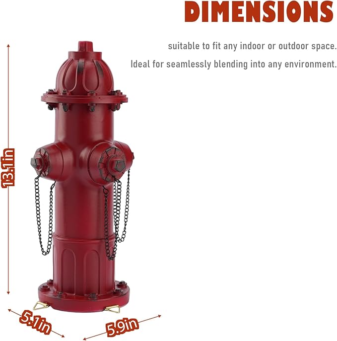 Fire Hydrant for Dogs to Pee On, Dog Fire Hydrant Pee Post Outdoor Statue for Yard Lawn Decor, Fake Fire Hydrant for Porch Garden Decorative, 13.5" H × 5.9" L × 5.1" W (Modern)