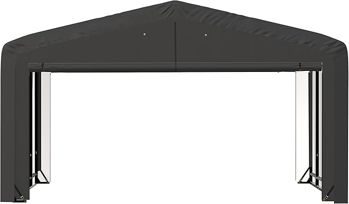 ShelterLogic ShelterTube Garage & Storage Shelter, 20' x 18' x 12' Heavy-Duty Steel Frame Wind and Snow-Load Rated Enclosure, Gray