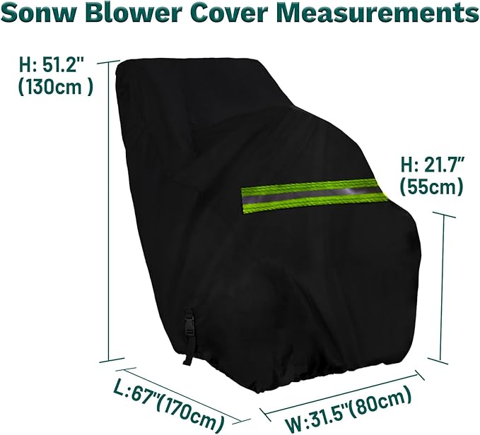 QYMOTO XL Large Snow Blower Cover, Outdoor 600D Waterproof Windproof Winter Storage Protection Fit Snow Joe, Craftsman,Poulan,Ariens,Toro Electric Snowblower Cover 24 Inch to 30 Inch 32 Inch