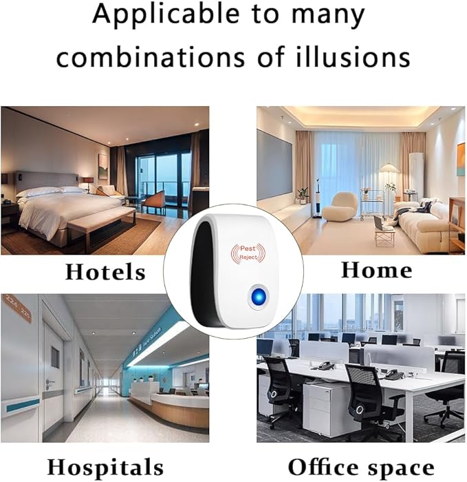 6 Pack Ultrasonic Pest Repeller Indoor Mouse Repellent Pest Repellent Ultrasonic Plug in for Spiders, Mices, Mosquitoes, Roaches, Mouse, Rodent, Bugs, Ants, Flies