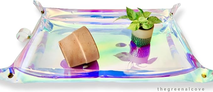 Plant Repotting Mat for Indoor Outdoor Gardening, Holographic Roll Out Potting Mat Tarp - Gifts for Plant Lovers Women (Blue)