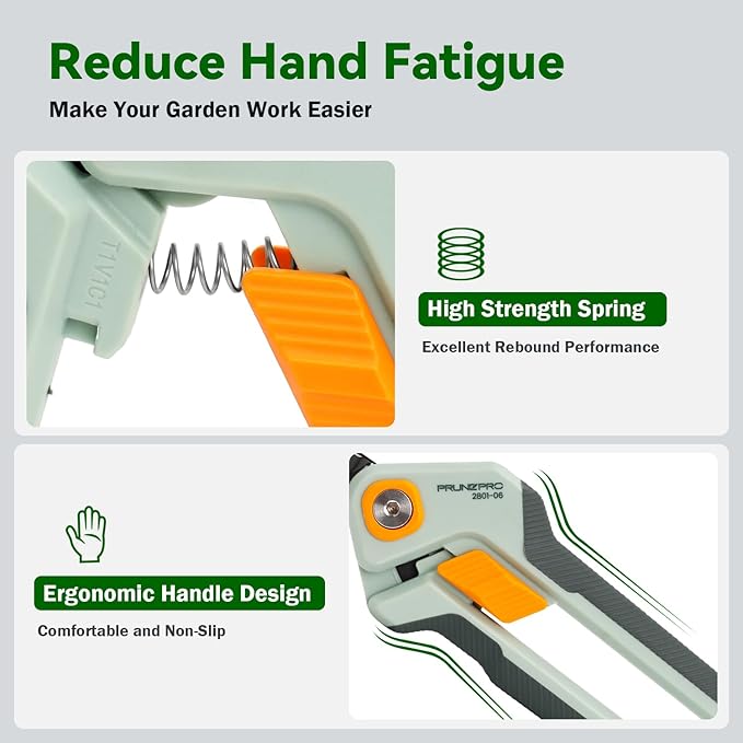 PrunePro Pruning Shears Gardening Scissors Set Professional Hand Pruner Sharp Stainless Steel Blade Garden Scissors Plant Flower Garden Clipper