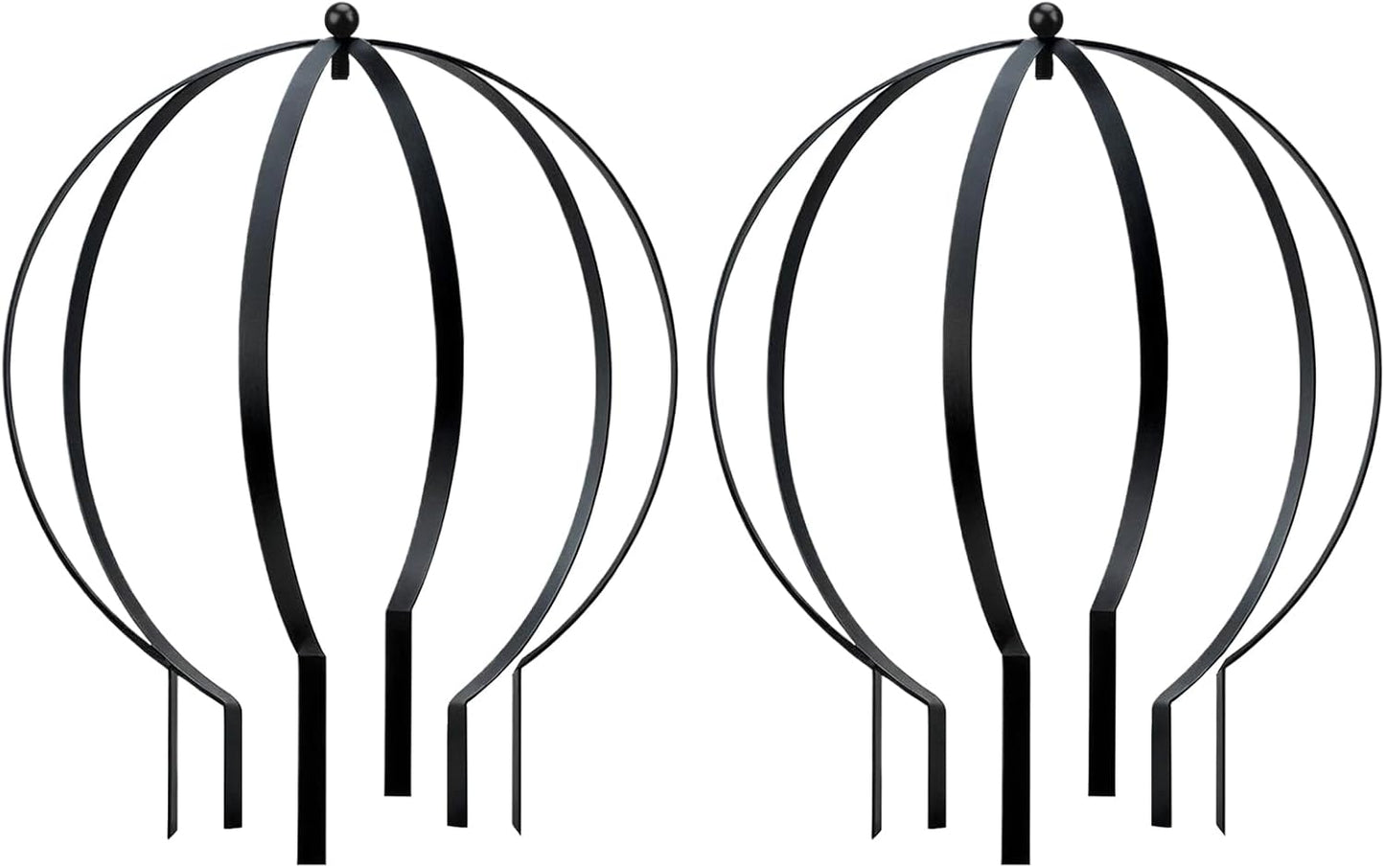 2 PCS Large Metal Trellis Obelisks Sturdy Round Circle Trellis for Climbing Plant Support Indoor Outdoor Potted Vines, Cucumbers & Flowers, Patio Doorway Garden Decor (Black, 25.20 x 21.26'')