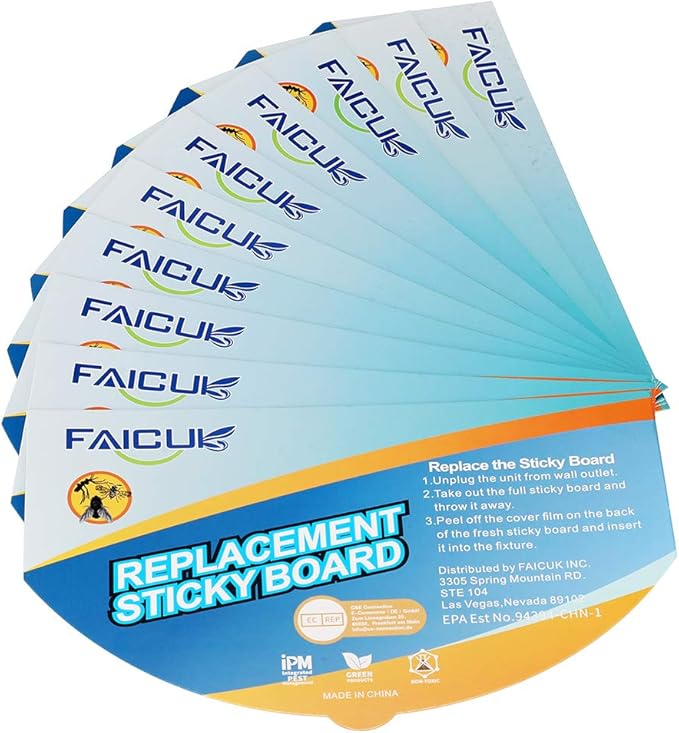 Faicuk Replacement Glue Board for FA-FLT07 Wall Sconce Fly Light - Pack of 10