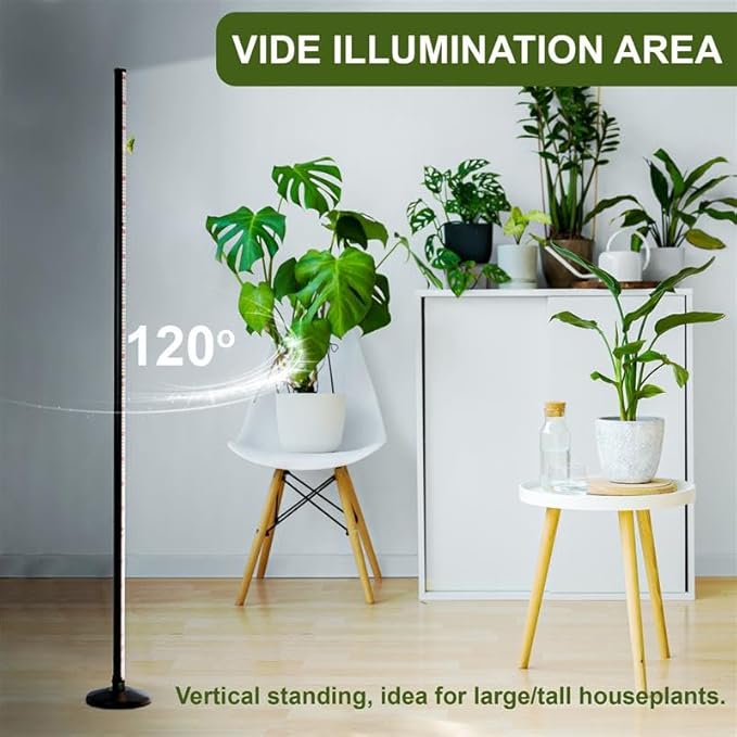 Plant Grow Lights Indoor – 64.5'' Tall Full Spectrum Plant Growing Lamps with 660nm, 3000K & 6000K LEDs, 36W Grow Lights for Indoor Plants with Dual Auto Timer (4H/8H/12H) & Remote Control
