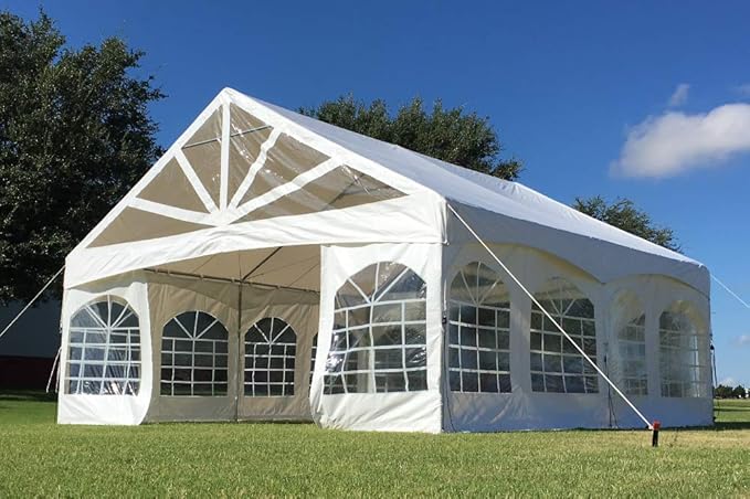 DELTA 20'x20' PVC Marquee Tents for Parties, Large Party Tent, Outdoor Wedding Tent, Heavy Duty Fire Retardant Waterproof Canopy, Carpas para Fiestas,Outdoor Event + 4 Storage Bags