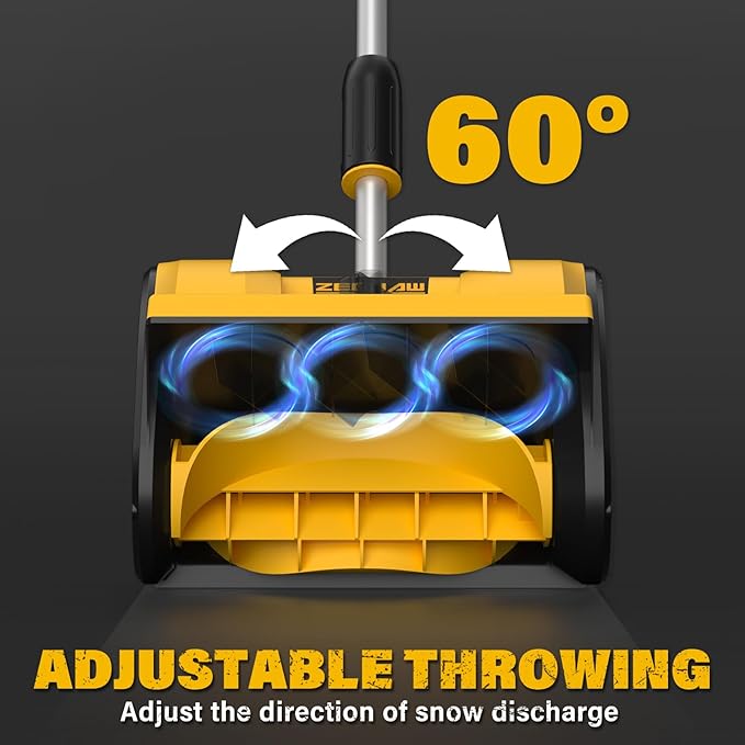 Cordless Snow Shovel,20V 12-Inch Electric Snow Shovel, Snow Blower Cordless with Directional Plate and Adjustable Front Handle, Equipped with LED Lights(4-Ah Battery and Quick Charger Included)