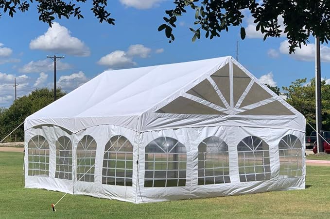 DELTA 20'x20' PVC Marquee Tents for Parties, Large Party Tent, Outdoor Wedding Tent, Heavy Duty Fire Retardant Waterproof Canopy, Carpas para Fiestas,Outdoor Event + 4 Storage Bags