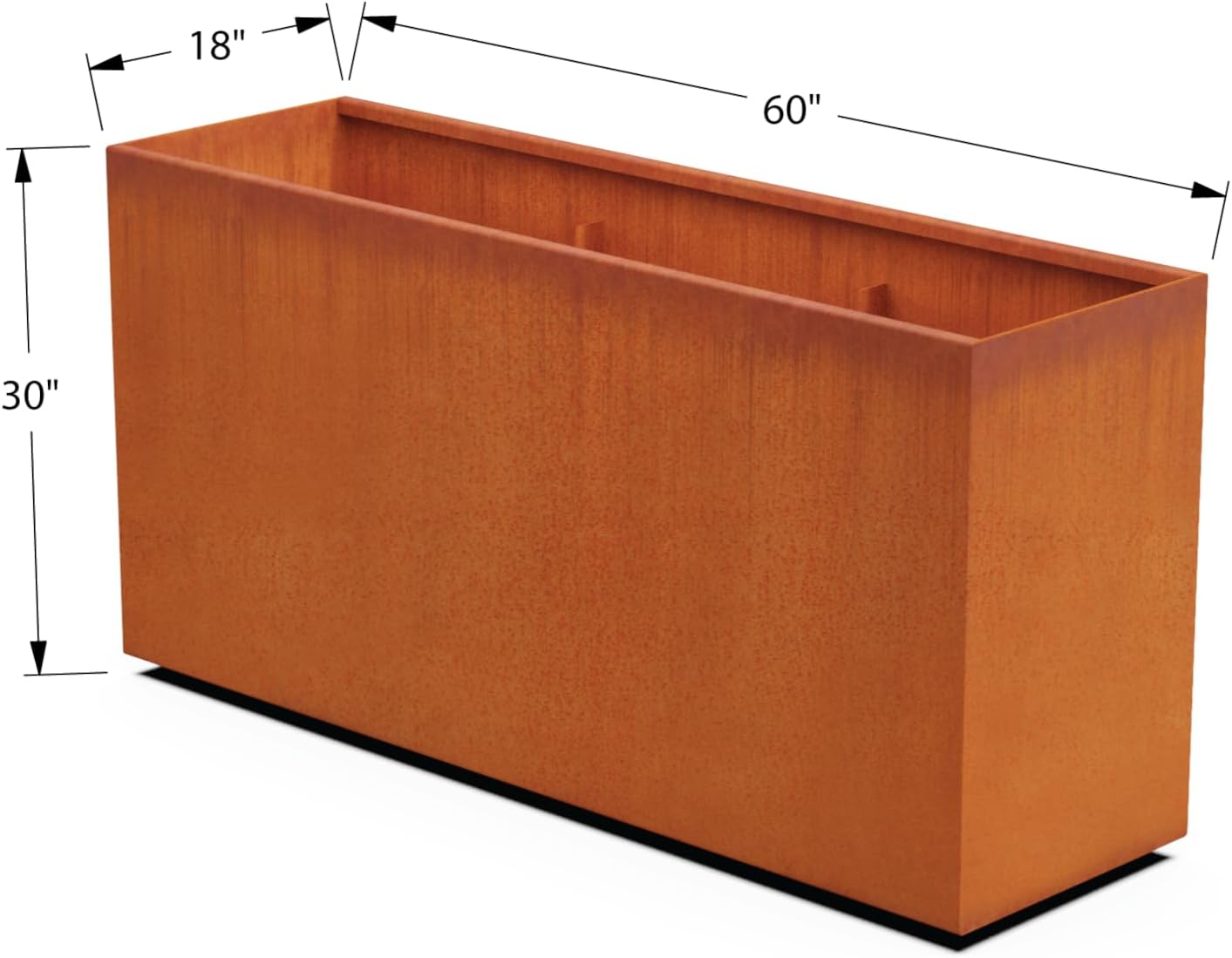 Corten Steel Planters | 60x18x30 Large Rectangular Planter for Outdoor Plants | Extra Large Outdoor Planter Box for Modern Landscape & Privacy Screen