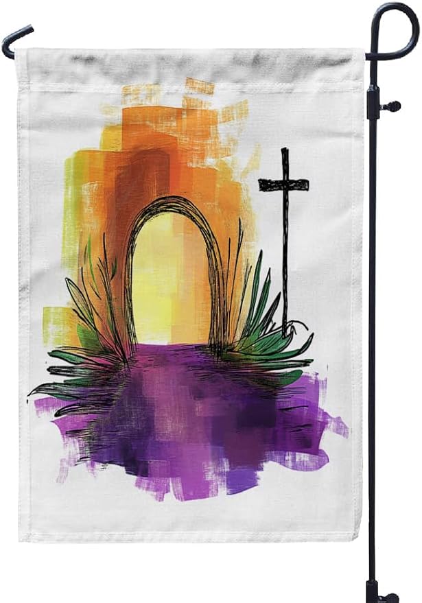 Jesus Cross Outdoor Garden Flag 12X18 Inches Double Sided Seasonal Garden Flag