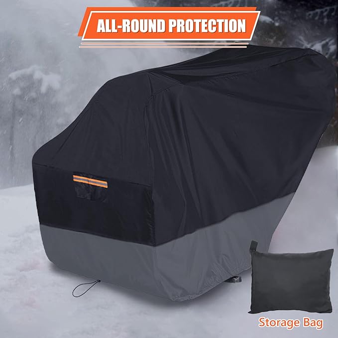 HOMEYA Snow Blower Cover, Waterproof Heavy Duty, 900D Oxford Fabric, Universal Fit for 1-Stage/2-Stage Snow Throwers, Durable, Windproof, Sunproof