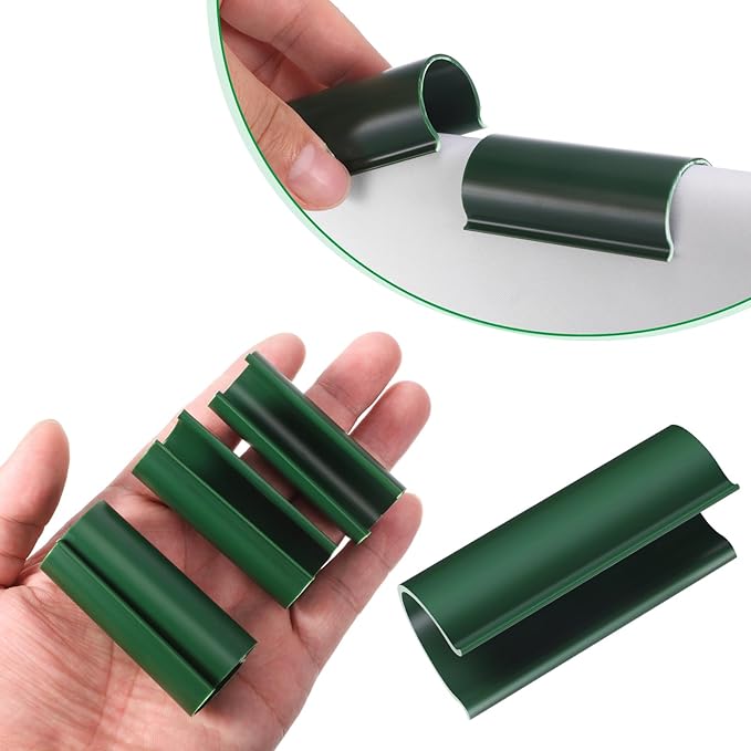 Jetec 32 Pcs PVC Pipe Clips Pool Cover Clamps for Above Ground Pool Greenhouses, Row Covers, Garden, Shelters, Bird Protection, 2.4 Inch Long(for 1 Inch PVC Pipe,Green)