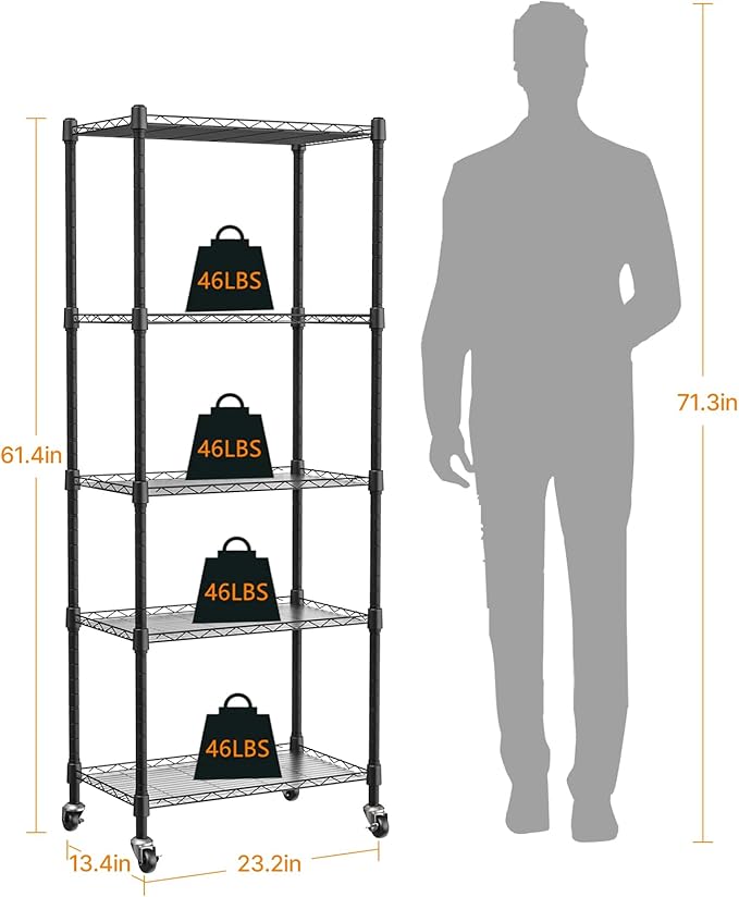 Plant shelf with grow light, 5-Tier metal Plant Stand with 4-Pack 72W Full Spectrum Grow Lights, Auto Timer，Ladder Flower Pot Stand indoor 23.2" L x 13.4" W x 61.4" H