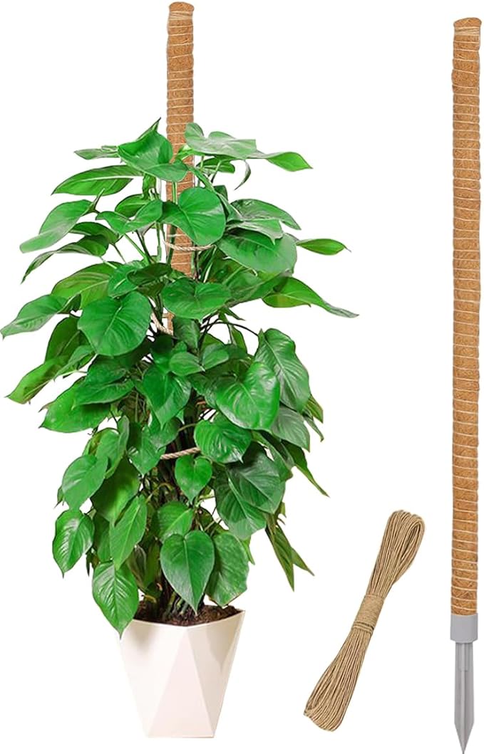 LEMGUBKP 55 Inch Moss Pole, Bendable Moss Pole for Plants Monstera, Moss Poles for Climbing Plants Indoor, Coir Plant Pole Sticks Support Stakes for Potted Plant