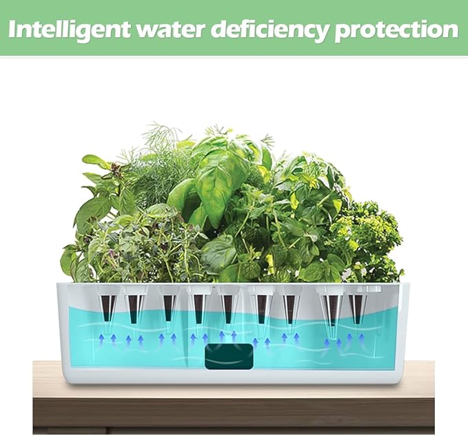 YUEWO 9 Pods Hydroponics Growing System Hydro Indoor Herb Garden Up to 27.5'' Plant Germination Kit with Pump System Grow Light for Kitchen Home Countertop Gardening