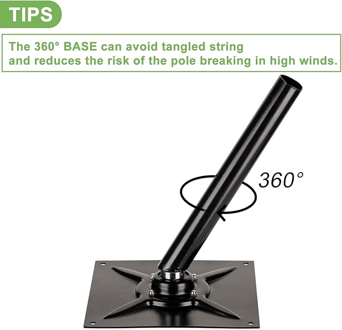 Bird Repeller Universal Base Protects Plants from Birds by Placing a Kite with a Pole on Top of The Bird Repeller Base; Commonly Used in Yards, Lawns and Farms to Create Bird-Free Zones