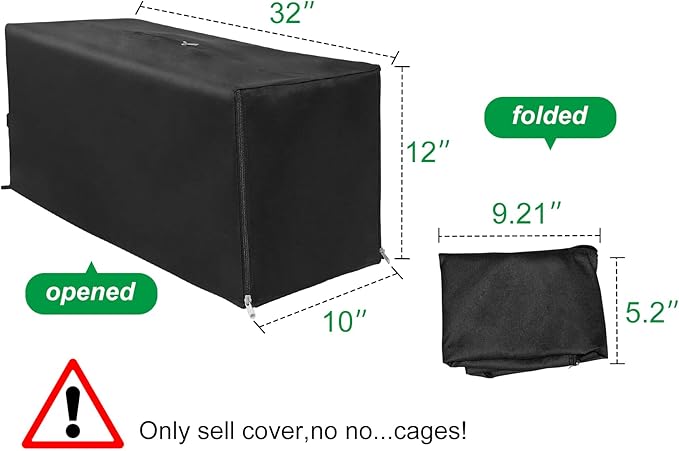 Live Animal Trap Cage Cover, Cat Trap for Stray Cats 32 Inch Heavy Duty Folding Skunk Trap with Real Door for Raccoons, Opossums, Groundhogs, Skunks, Feral Cats, Squirrels (Only Cover)
