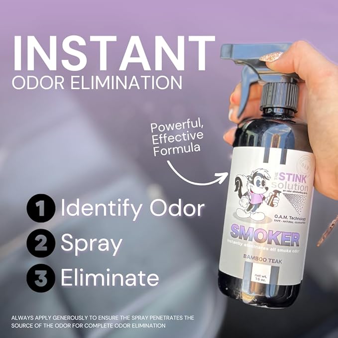 Smoke Odor Eliminator Spray for Home, Car, Clothes, Hands, Hair, Walls, & More | Completely Neutralizes All Types of Smoke Odor | Best Smoke Smell Remover Sky Blue 1 Gallon