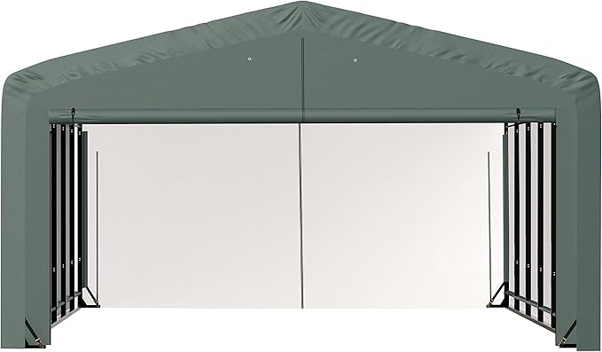 ShelterLogic ShelterTube Garage & Storage Shelter, 20' x 27' x 12' Heavy-Duty Steel Frame Wind and Snow-Load Rated Enclosure, Green