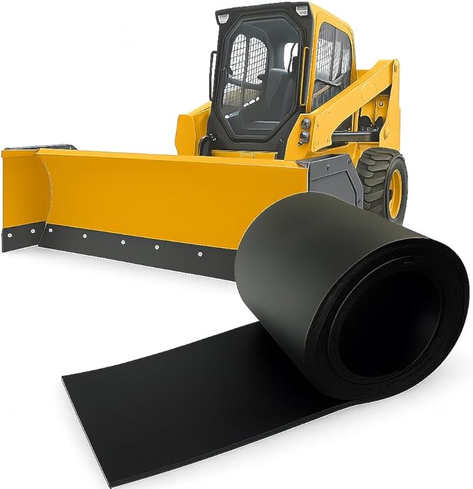 Snow Plow Rubber Cutting Edge – Heavy Duty 96" x 6" x 1" Snow Plow Deflector Smooth & Surface-Safe Snow Clearing - Fit for ATV, Tractors, Skid Steers & UTVs Snow Pusher Cutting Edge