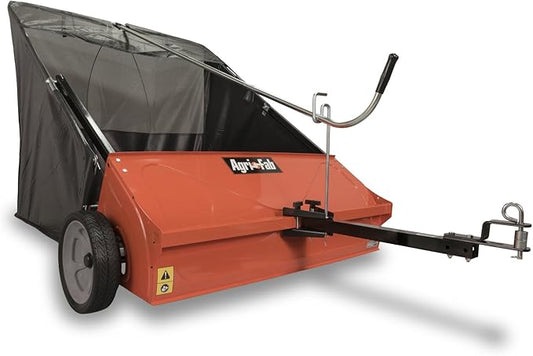 Agri-Fab 45-0492 44" Tow-Behind Lawn Sweeper, 25 cu. ft Hopper Bag Capacity; Leaf & Grass Catcher, with Adjustable Brush Height and Dump From Seat Handle