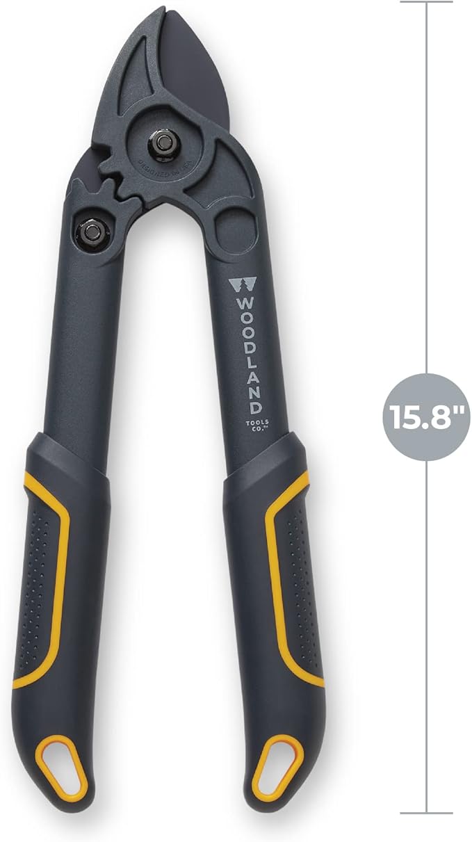 Woodland Tools Duralight Compact Lopper, 16 Inch Anvil Branch Cutter with Gear Assist and Glass-Filled Nylon Handles, Lightweight Tree Pruner for Dry Branches, Tight Spaces, and Everyday Yard Work