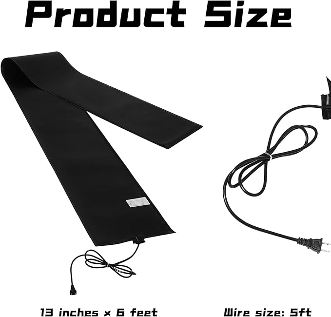 Baquler 2 Pieces 10 ft Snow and Ice Melting Mats Roof and Valley Heater Ice Dam Prevention Heated Outdoor Mats Electric Snow Melting Mats for Winter Snow Removal