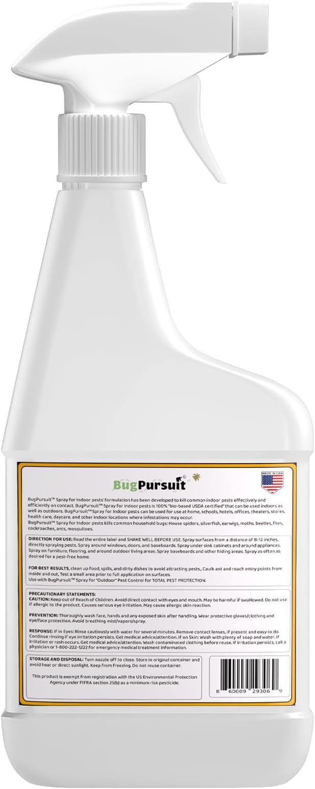 Bed Bug Spray 24 Oz, 100% Kill Efficacy, Indoor & Outdoor Bug Control for Mite, Ant, Spider and Flea, Plant Extract Based Non Toxic Bed Bug Killer, Child & Pet Safe