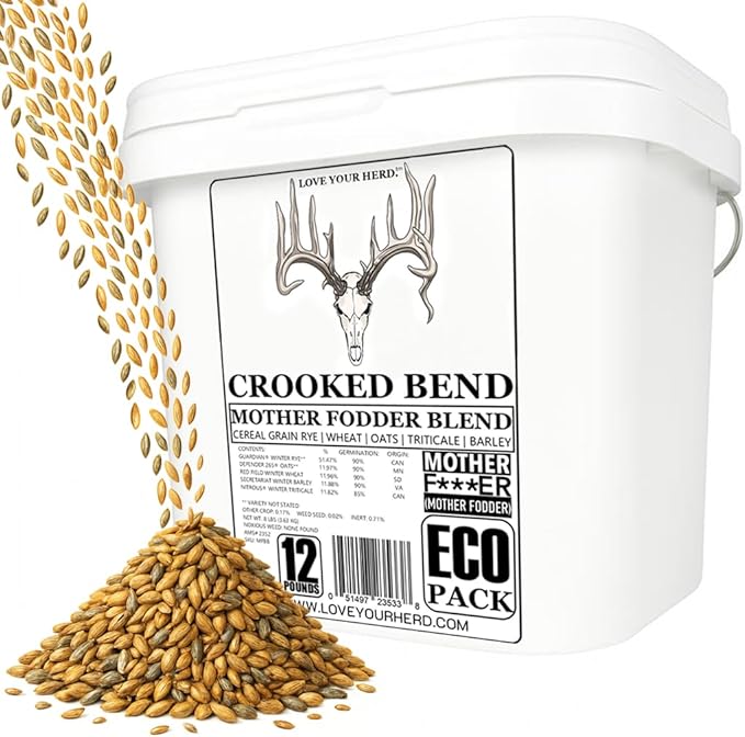 Mother Fodder Blend, 12LB EcoPack, Grain Seeds for Bird Food & Growing Fresh Green Grass Sprouts to Feed Pet Rabbits, Cows, Horse, Chicken, Goat, Sheep, Quail, Dog, Cat, Duck & Tortoise