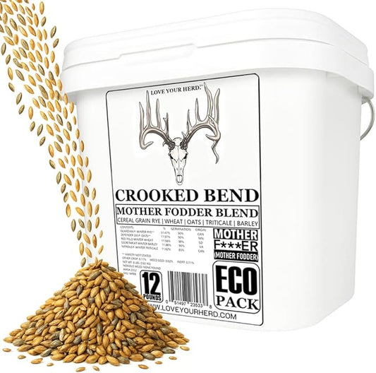 Mother Fodder Blend, 12LB EcoPack, Grain Seeds for Bird Food & Growing Fresh Green Grass Sprouts to Feed Pet Rabbits, Cows, Horse, Chicken, Goat, Sheep, Quail, Dog, Cat, Duck & Tortoise