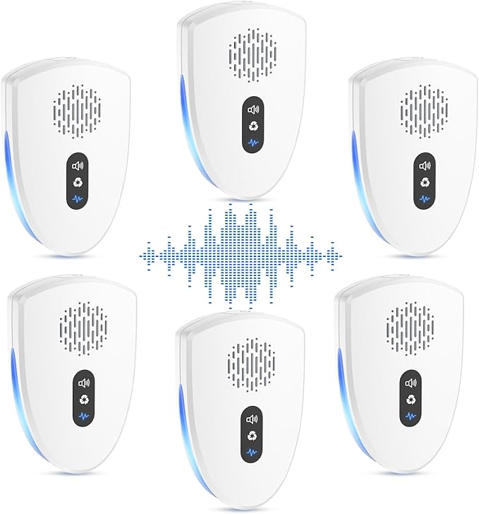 2025 Upgraded Ultrasonic Pest Control Repeller, Mouse Repellent Indoor for Spider Bug Roach Ant Fly Rat Mice Insect Deterrent, Mouse Rodent Repellent Ultrasonic Plug in, 3 Mode Switching, 6 Pack