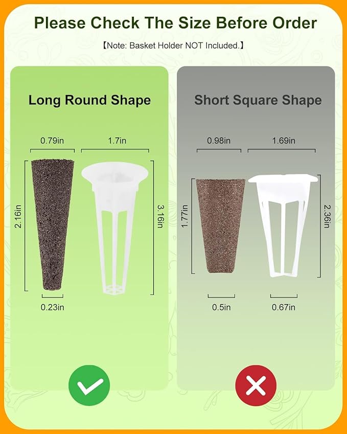 50 PCS Grow Sponges for Hydroponics (No Seeds)