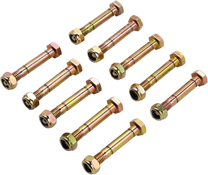 52100100 Pack of 10 Snowblower Shear Pins and Nuts 00659100 Compatible With Ariens Snowthrower ST24E ST24ET ST24DLE ST24LE Deluxe 28 Deluxe 28 SHO Deluxe 30 ST824E ST924DLE ST924LET ST927LE