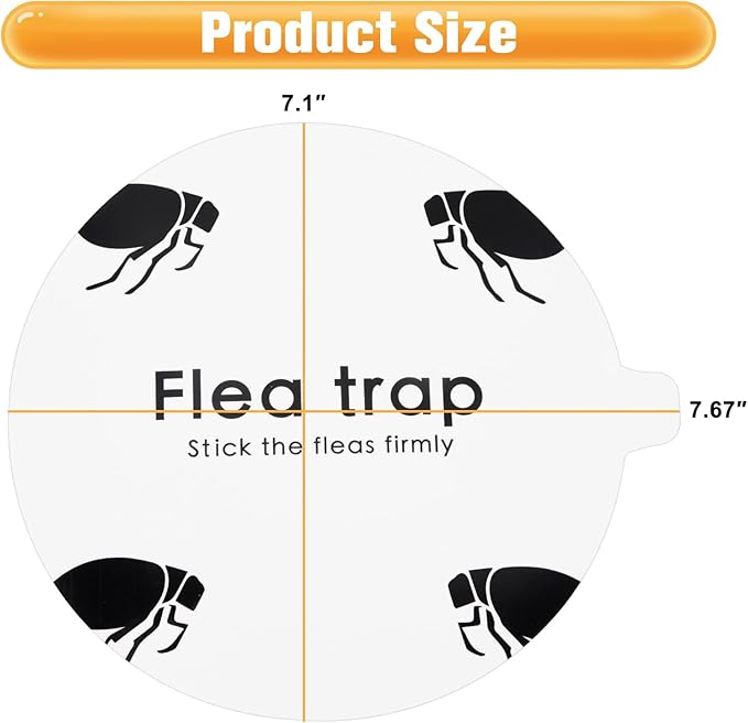 Flea Trap Refill Discs Sticky Trap- Glue Board Refills 12 Packs- 7.1 Inch Natural Glue Discs Refills Board Replacement Pads- Fits Most of Flea Traps