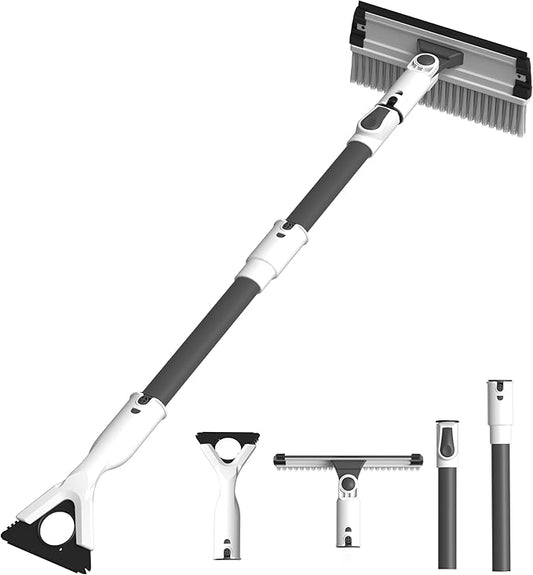 47.3" Ice Scrapers for Car Windshield, 2 in 1 Snow Brush for Car and Ice Scraper, Extendable Snow Brush for Car Windshield with Foam Grip and 180° Pivoting Brush Head for Car Automobile Vehicle Window